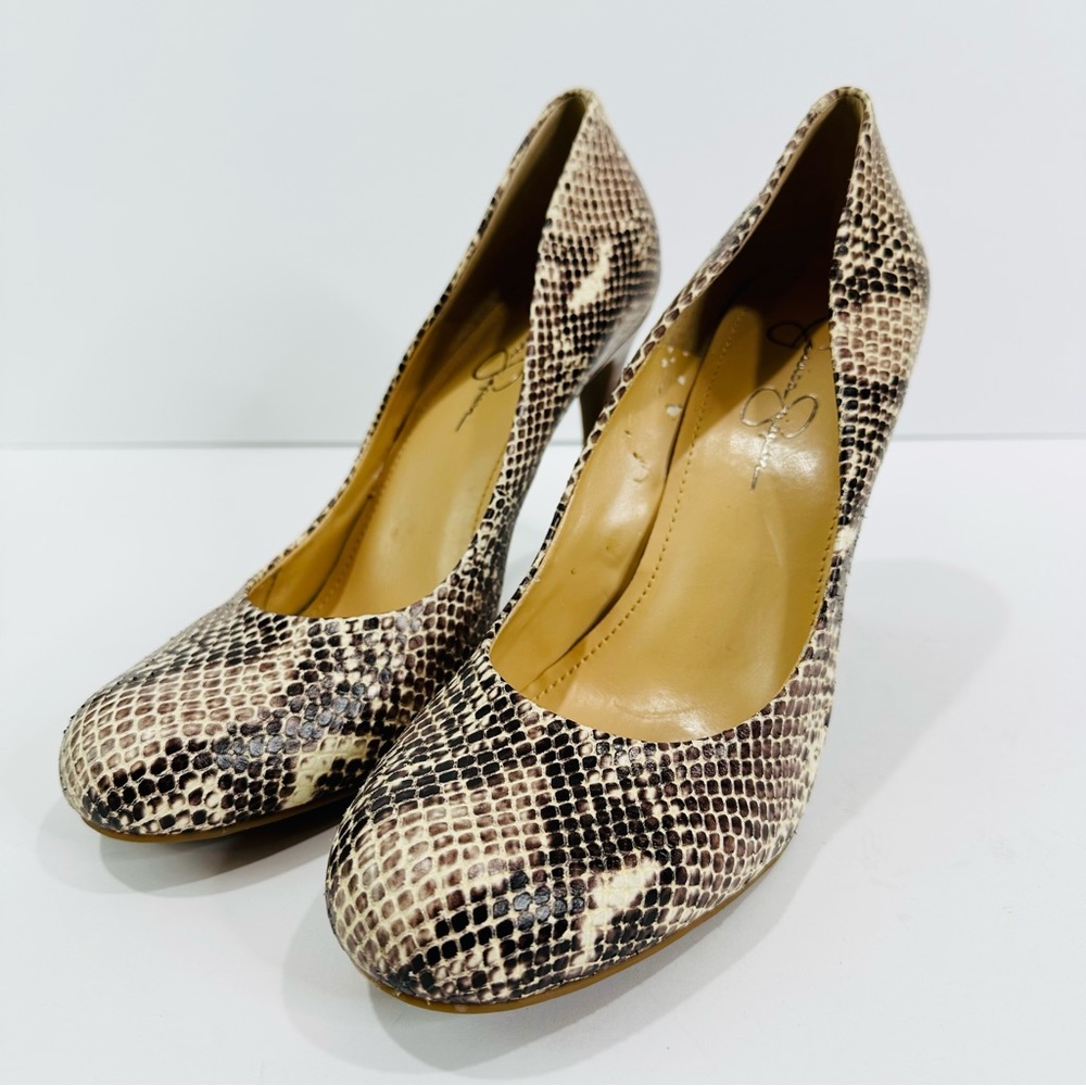 JESSICA SIMPSON 4” SNAKESKIN EMBOSSED PRINT HIGH HEEL SHOE SIZE 11B EXCELLENT - Picture 11 of 11